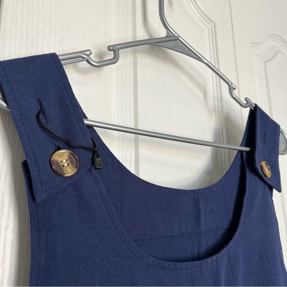 Navy Blue Sleeveless Jumpsuit - Picture 3 of 6